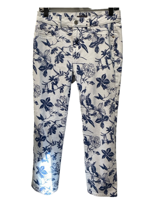 DL1961 Size 28 Blue Cotton Blend floral print 5 Pocket Zip Fly mid rise Jeans Blue / 28