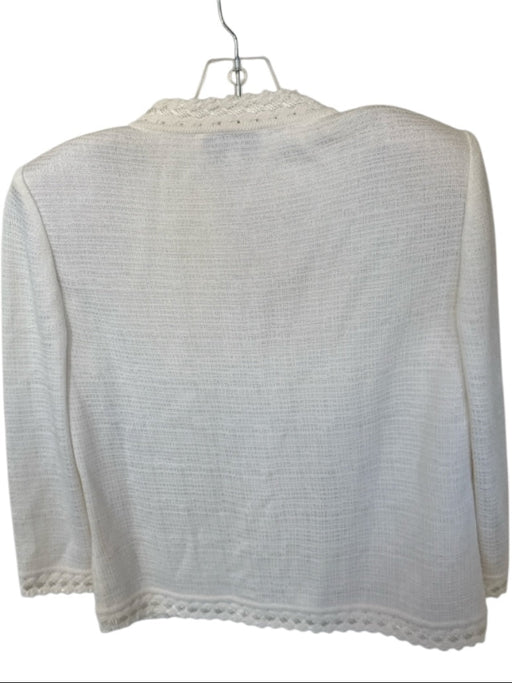 St. John Collection Size 10 Ivory Wool Blend Shoulder Pads Full ZIp Jacket Ivory / 10