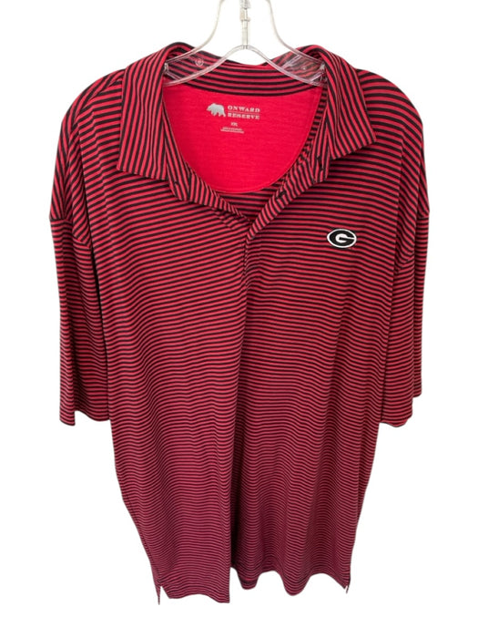Onward Reserve Size XXL Red & Black Polyester Blend UGA Striped Men's Polo Red & Black / XXL