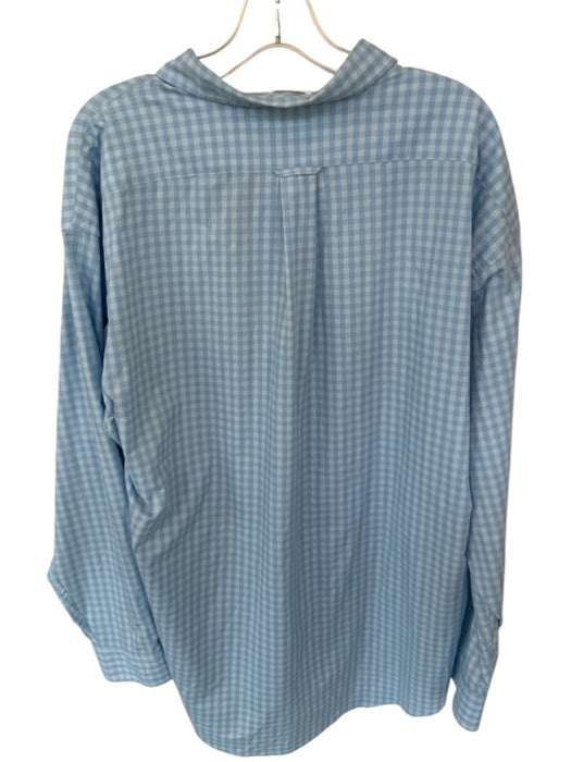 Onward Reserve Size XL Blue Nylon Blend Checkered Button Down Men's Shirt Blue / XL