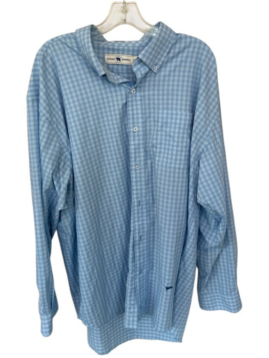 Onward Reserve Size XL Blue Nylon Blend Checkered Button Down Men's Shirt Blue / XL