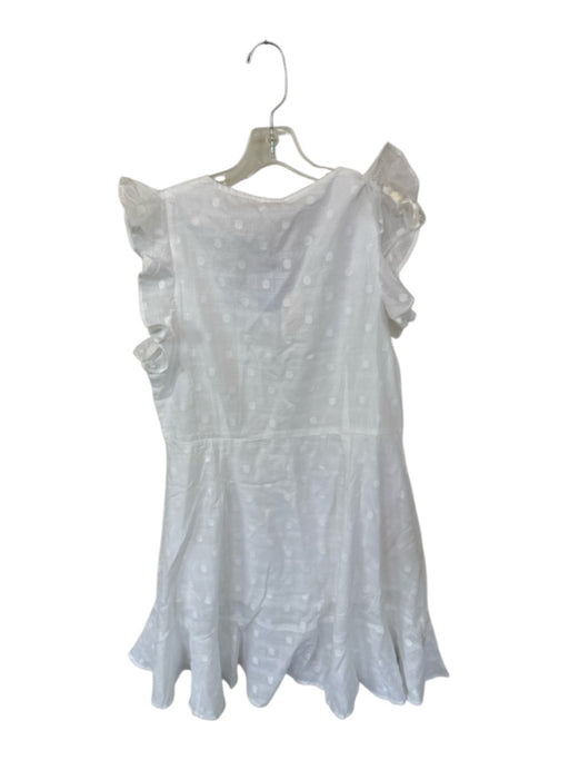 Raga Size M White Cotton Flutter Sleeves Polka Dot Dress White / M