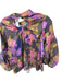 Crosby Size M Purple & Yellow Polyester Long Balloon Sleeve Watercolor Top Purple & Yellow / M