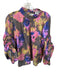 Crosby Size M Purple & Yellow Polyester Long Balloon Sleeve Watercolor Top Purple & Yellow / M