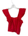 Entro Size S Red Polyester Cap Sleeve Acordian Pleated Square Neck Top Red / S