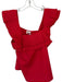 Entro Size S Red Polyester Cap Sleeve Acordian Pleated Square Neck Top Red / S