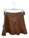 Zara Size M Brown Vegan Leather Side Zip Acordian Pleated Belted Mini Skirt Brown / M