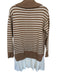 English Factory Size M Tan & cream Cotton Blend Striped Long Sleeve Dress Tan & cream / M
