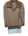 English Factory Size M Tan & cream Cotton Blend Striped Long Sleeve Dress Tan & cream / M