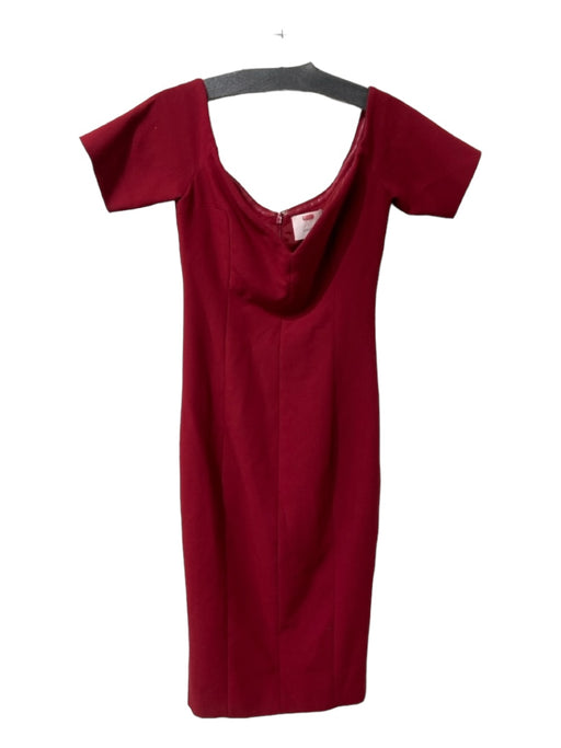 Cinq a Sept Size 4 Red Polyester & Viscose Back Zip Sweetheart Neckline Dress Red / 4