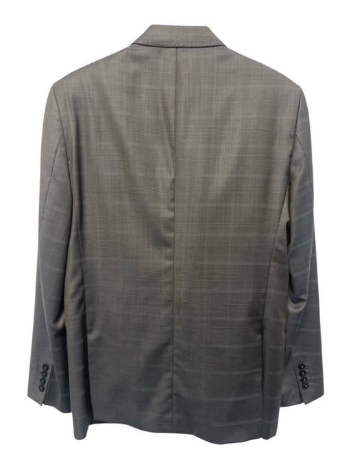 Versace Collection Gray Virgin Wool Plaid 2 Button Men's Suit Gray / 50