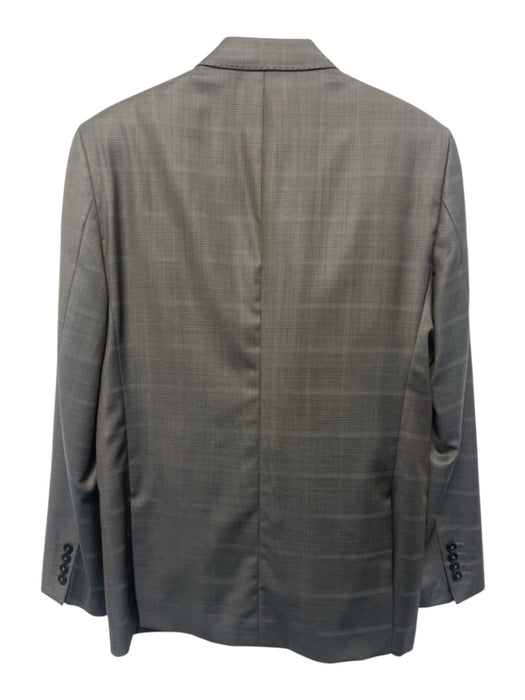 Versace Collection Gray Virgin Wool Plaid 2 Button Men's Suit Gray / 50