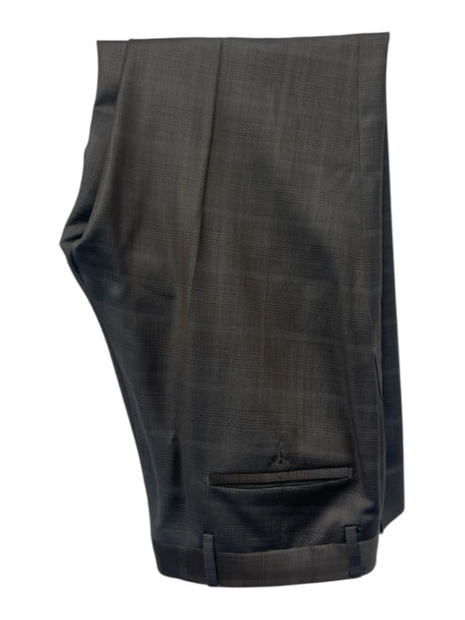 Versace Collection Gray Virgin Wool Plaid 2 Button Men's Suit Gray / 50