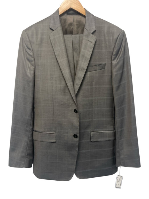Versace Collection Gray Virgin Wool Plaid 2 Button Men's Suit Gray / 50