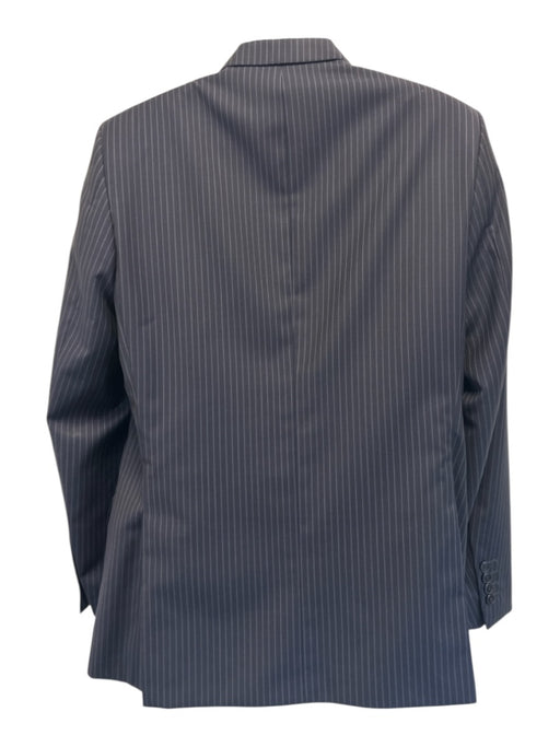 Versace Collection Navy Blue Virgin Wool Striped 2 Button Men's Suit Navy Blue / 50
