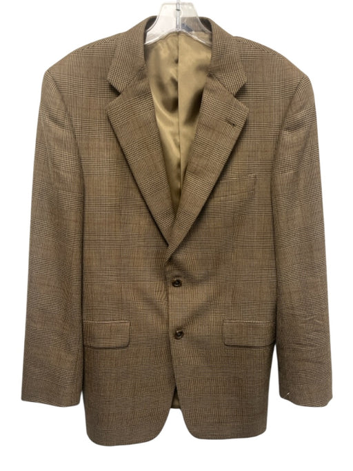 Burberry London Brown Wool Plaid 2 Button Men's Blazer Brown / 39R