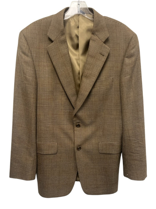 Burberry London Brown Wool Plaid 2 Button Men's Blazer Brown / 39R