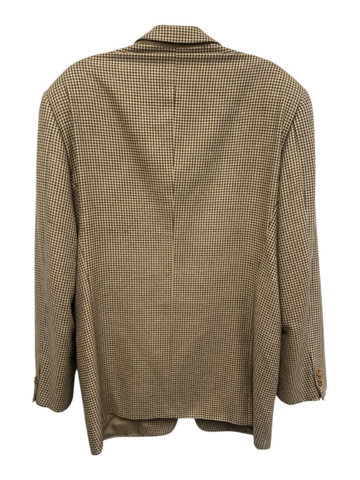 Armani Collezioni AS IS Tan & Black Silk Blend Houndstooth 3 button Men's Blazer Tan & Black / 40R