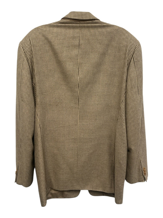 Armani Collezioni AS IS Tan & Black Silk Blend Houndstooth 3 button Men's Blazer Tan & Black / 40R