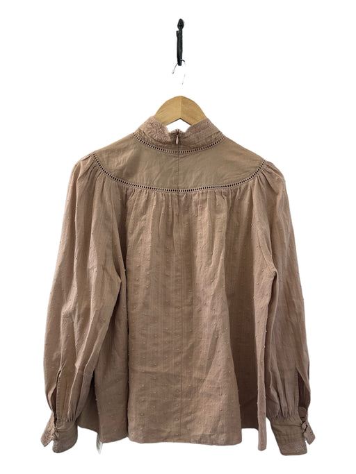 Hunter Bell Size M light brown Cotton Embroider Detailing high neck Top light brown / M