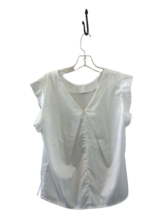 Size S White Cotton Frayed Hem Reversible Top White / S