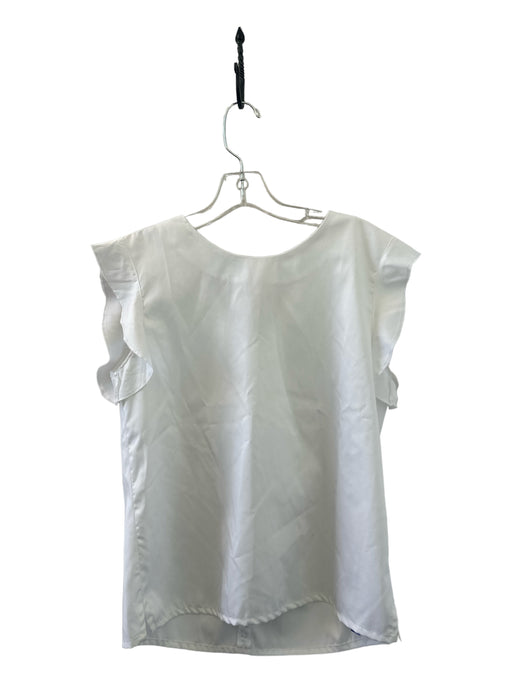 Size S White Cotton Frayed Hem Reversible Top White / S