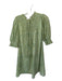 Olivia James Size S Green & Blue Cotton Long Balloon Sleeve Floral Belted Dress Green & Blue / S