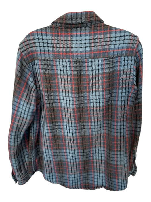 Outerknown Size XS/S Blue & Orange Organic Cotton Long Sleeve Plaid Flannel Top Blue & Orange / XS/S