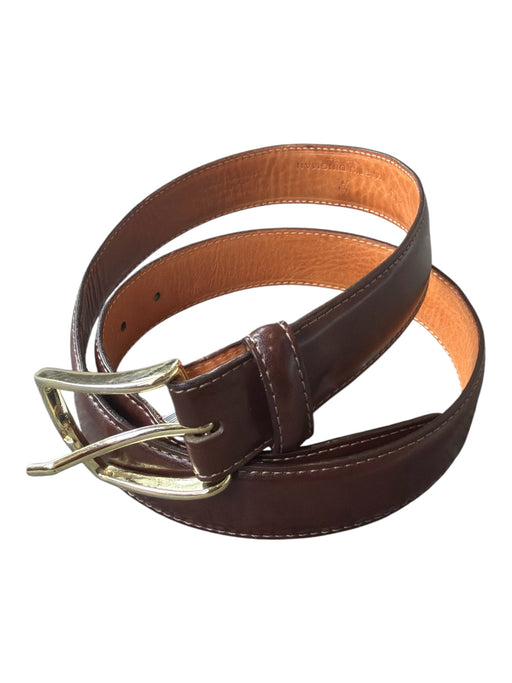 Martin Dingman Dark Brown Leather GHW Men's Belt Dark Brown