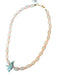 Gather Goods Pink & Turquoise Stone Beads Turquoise Bird Short Necklace Pink & Turquoise