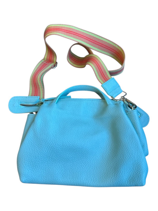 niu Mint & Orange Leather Pebbled Top Handles Canvas Strap Bag Mint & Orange / S
