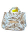 Sissy Light Brown & Cream Canvas Top Handles Palm Leaves Bag Brown & Cream / S