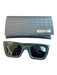 Transparent Dark Green Plastic Rectangle Sunglasses Dark Green