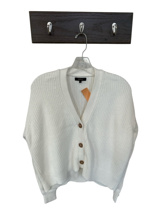 Quince Size XS White Organic Cotton Long Sleeve Cable Knit Cardigan Sweater White / XS
