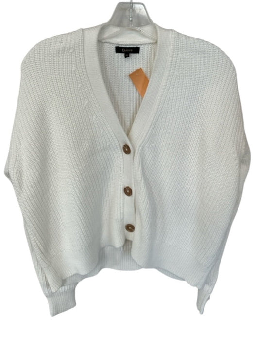 Quince Size XS White Organic Cotton Long Sleeve Cable Knit Cardigan Sweater White / XS
