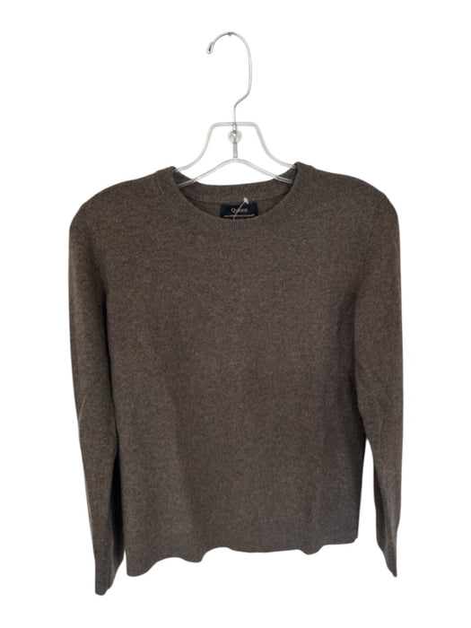 Quince Size S Dark Brown Mongolian Cashmere Long Sleeve Crew Neck Knit Sweater Dark Brown / S