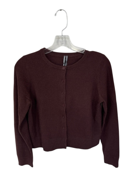 By Anthropologie Size S Dark Brown Cashmere Long Sleeve Knit Cardigan Sweater Dark Brown / S