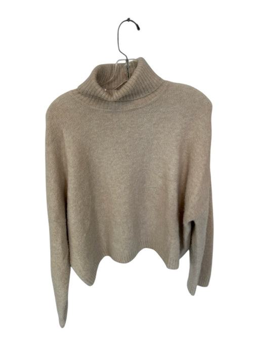 Colorush Size 2/M Oatmeal Merino Wool Blend Turtleneck Long Sleeve Knit Sweater Oatmeal / 2/M