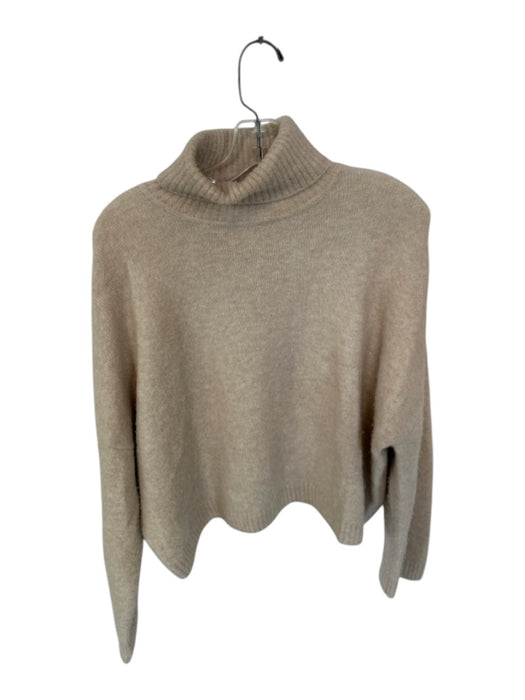 Colorush Size 2/M Oatmeal Merino Wool Blend Turtleneck Long Sleeve Knit Sweater Oatmeal / 2/M