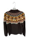 Double D Ranch Size S Brown & Seafoam Wool Blend Mock Neck Cowgirl Knit Sweater Brown & Seafoam / S