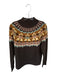Double D Ranch Size S Brown & Seafoam Wool Blend Mock Neck Cowgirl Knit Sweater Brown & Seafoam / S