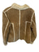 Wilsons Leather Size L Brown & Tan Leather & Faux Fur Flap collar Jacket Brown & Tan / L