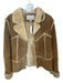 Wilsons Leather Size L Brown & Tan Leather & Faux Fur Flap collar Jacket Brown & Tan / L