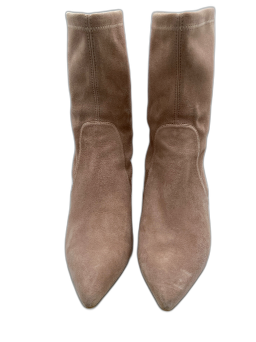 Stuart Weitzman Shoe Size 7.5 Pale Pink Suede Mid Calf Mid Heel Sock Boots Pale Pink / 7.5
