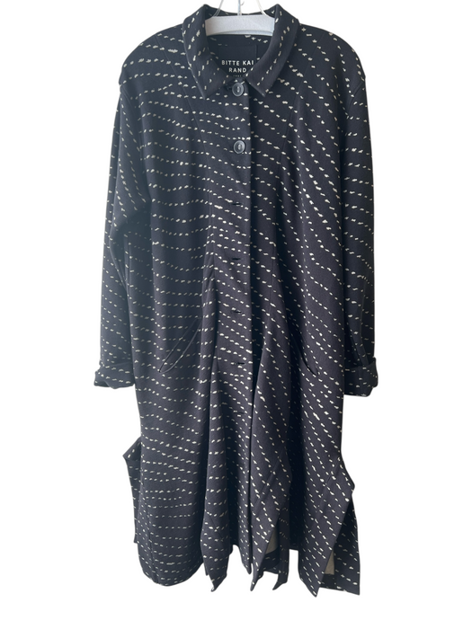 Bitte Kai Rand Size 2 Black Cotton Blend Button Down Long Sleeve Slit hem Jacket Black / 2