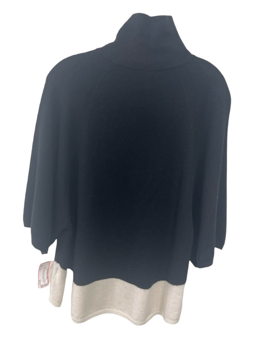 Joie Size XS Black & Cream Wool & Cashmere Short Sleeve Mock Neck Knit Sweater Black & Cream / XS
