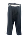 Chanel Size 40 Gray & Black Wool & Cashmere Silk Lining Leather Trim Logo Pants Gray & Black / 40