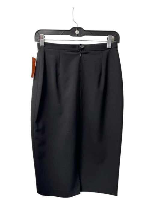 Dolce & Gabbana Size 28 Black Polyester Blend Back Zip Back Button Pencil Skirt Black / 28