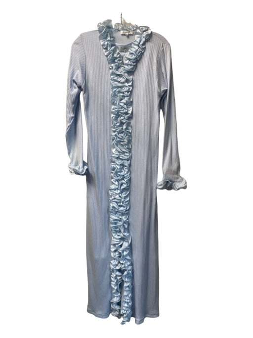 Kassatly Size S Pale Blue Modal Lined Slip dress Ribbed Ruffle Pajamas Pale Blue / S