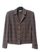St John Size 2 Brown Missing Fabric Tag Striped Shoulder Pads Button Up Jacket Brown / 2